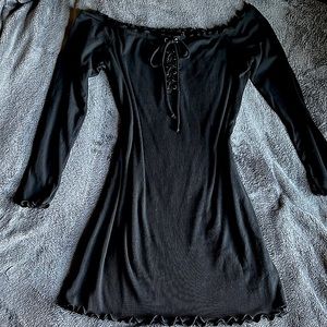 Fashion Nova Ribbed Lettuce Trim Dress 3XL NWT